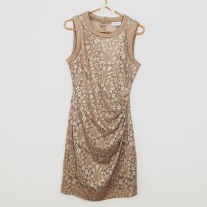 🌺FLASH SALE🌺Calvin Klein Tan Lace Dress 8P